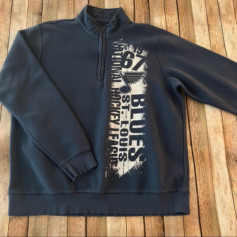 Saint Louis Blues mens long sleeve 1/4 zip pullover sweatshirt | size XL